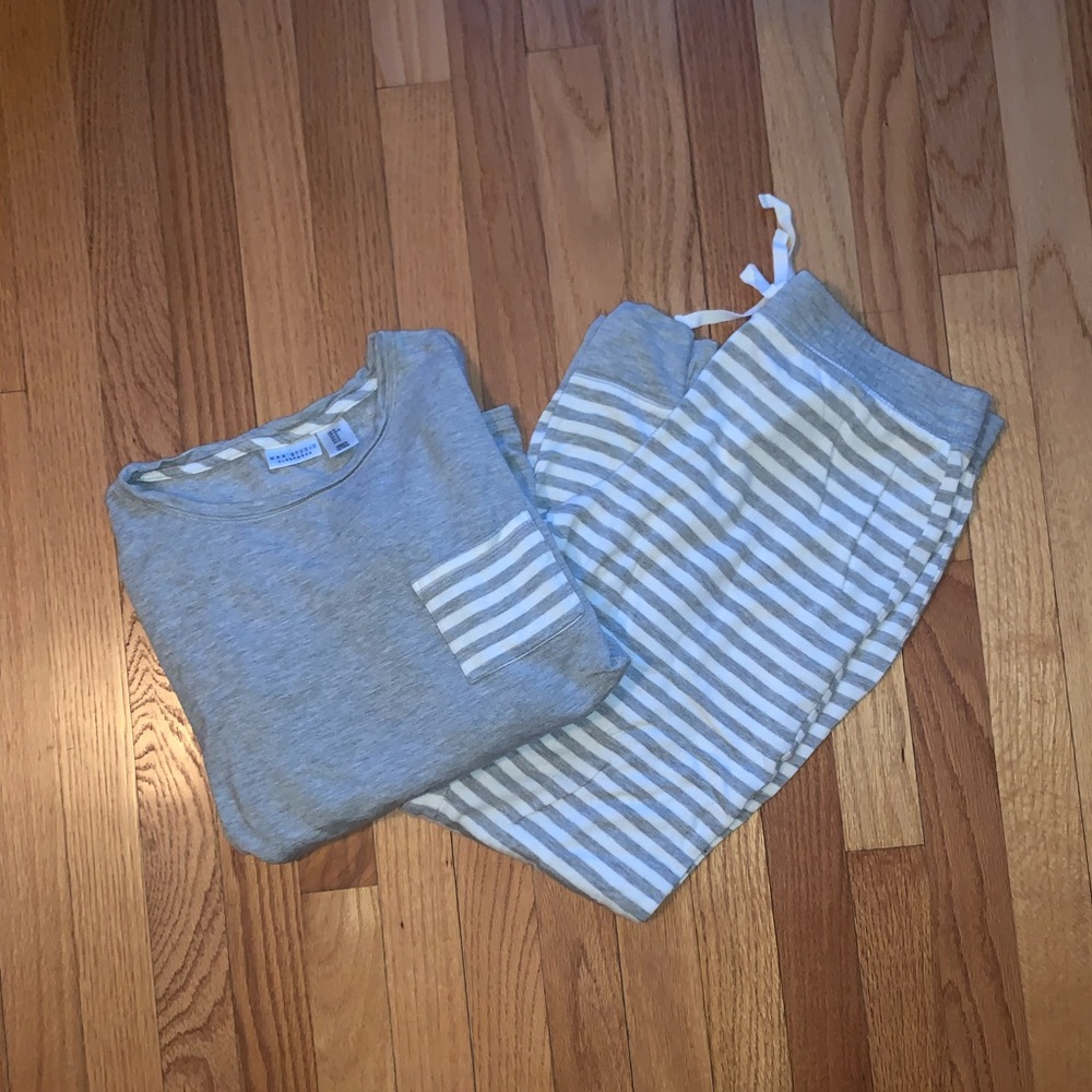 Grey/White Striped PJ Set